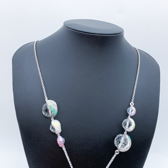 Swarovski Crystal Balls Silver-Plated Necklace - Picture 4 of 13